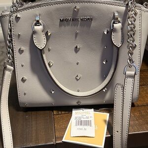 Michael Kors Light Gray Studded Mini Bag
